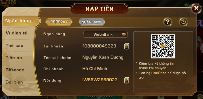 nap tien ngan hang