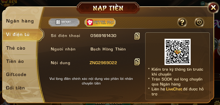 nap tien vi dien tu